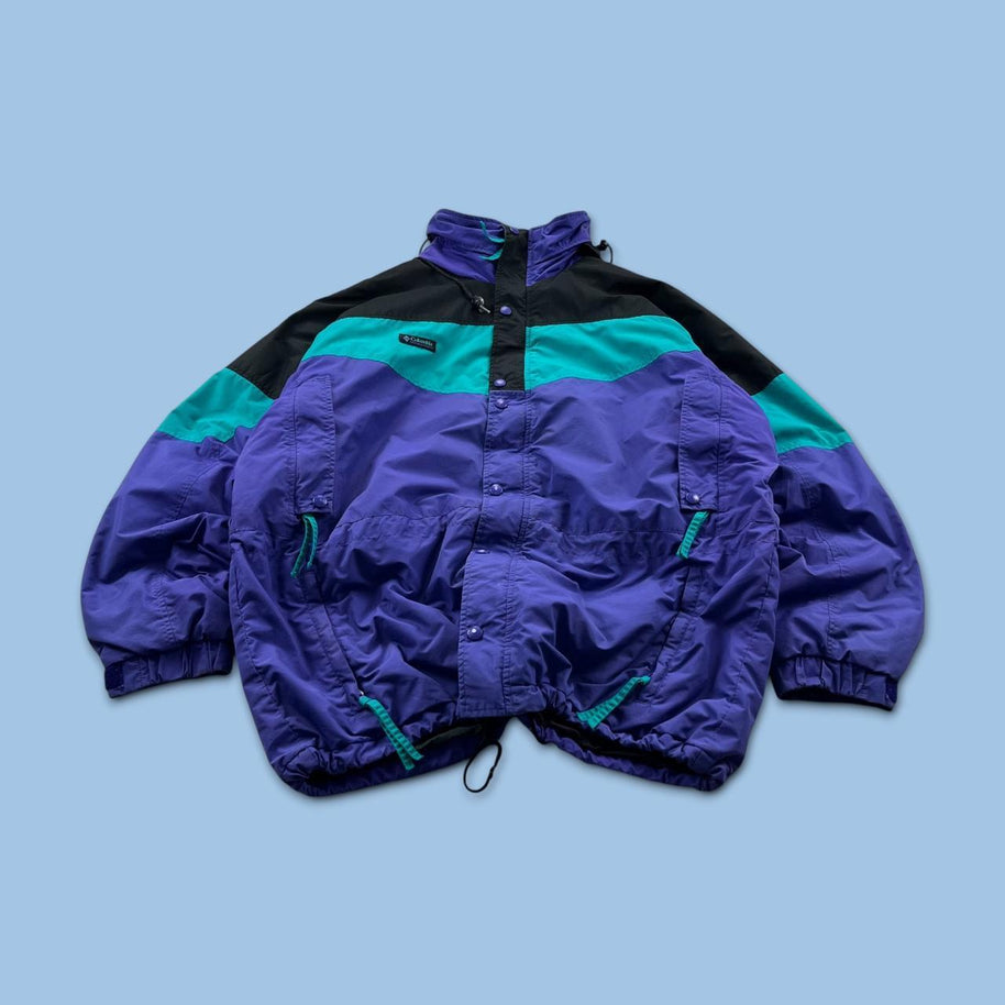 VINTAGE 90s COLUMBIA TECHNICAL PADDED SKI JACKET PURPLE