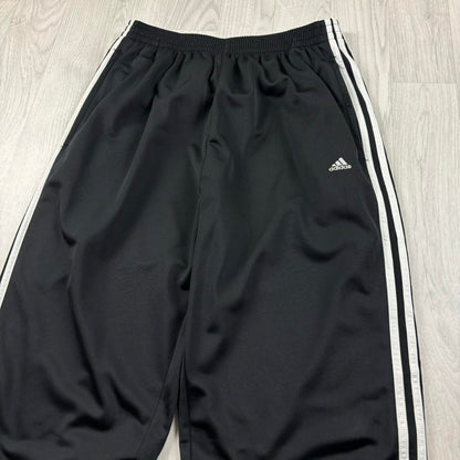 VINTAGE Y2K ADIDAS BAGGY POPPER TRACKSUIT BOTTOMS BLACK