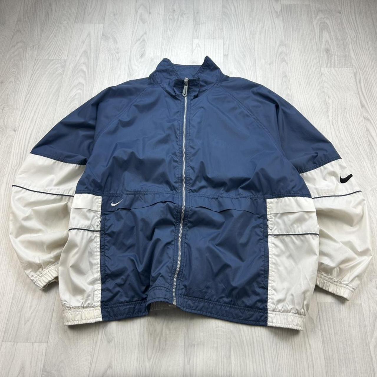 VINTAGE Y2K NIKE WINDBREAKER JACKET NAVY / WHITE