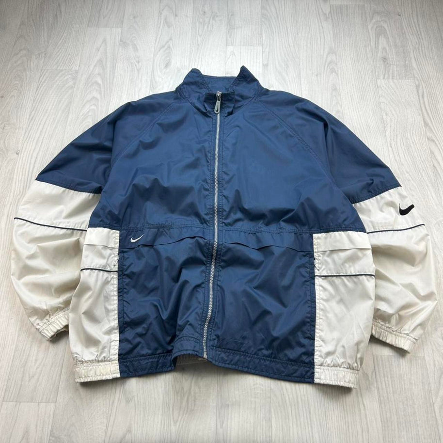 VINTAGE Y2K NIKE WINDBREAKER JACKET NAVY / WHITE