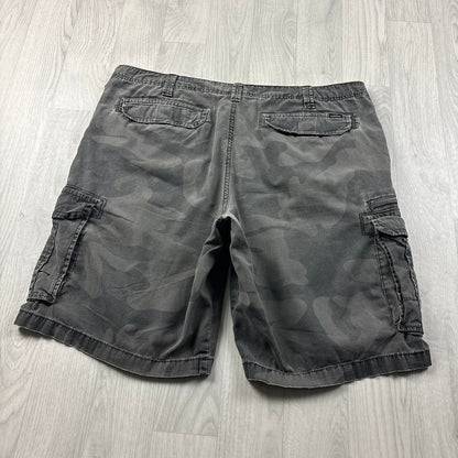 VINTAGE Y2K LEE BAGGY LOOSE CAMO SHORTS GREY