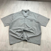 VINTAGE 00s FOX RACING SHORT SLEEVE BUTTON UP SHIRT GREY