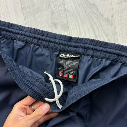 VINTAGE 90s ADIDAS BAGGY SHELL TRACKSUIT BOTTOMS NAVY
