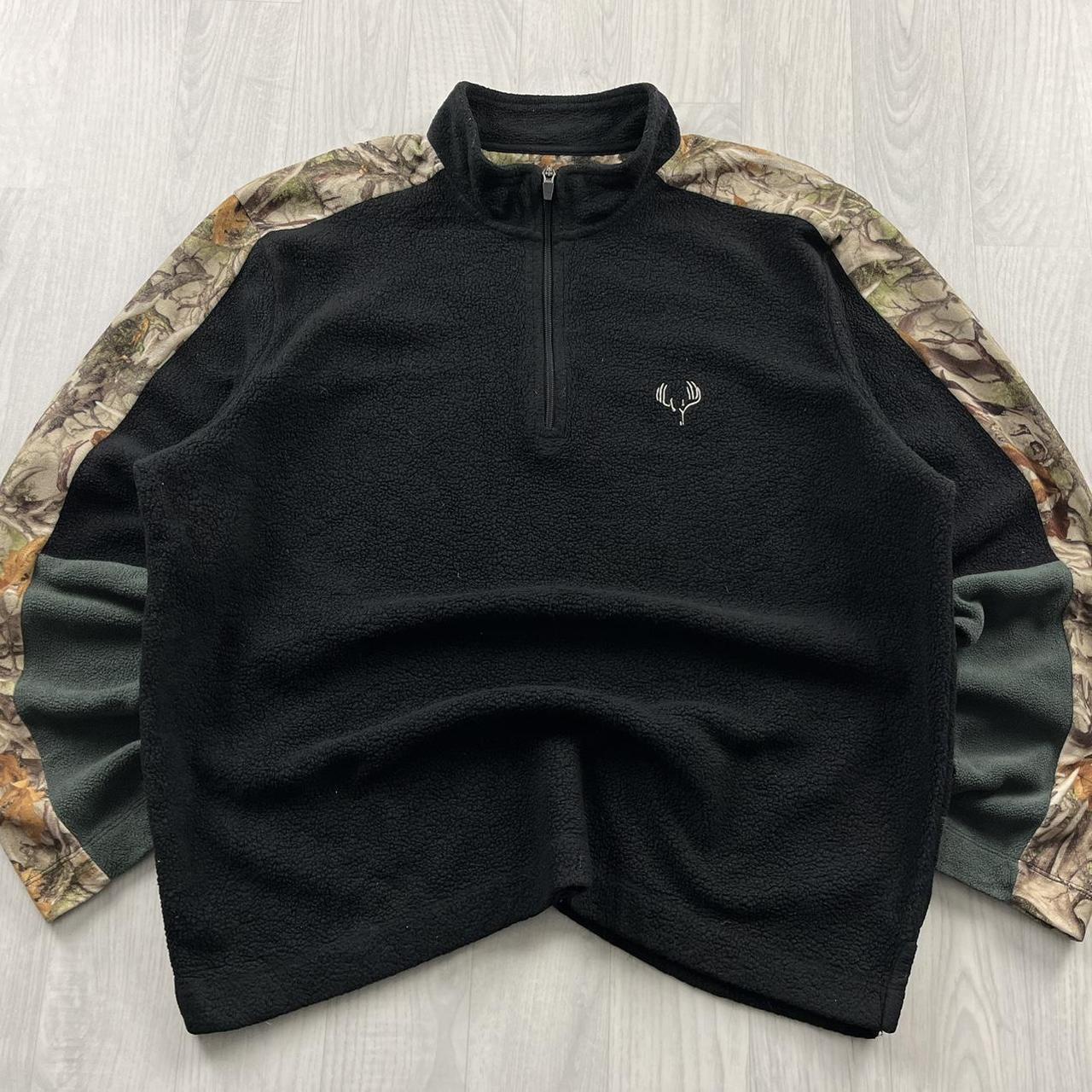 VINTAGE REALTREE ZIP UP FLEECE CAMO BLACK GREEN