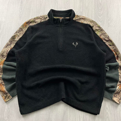 VINTAGE REALTREE ZIP UP FLEECE CAMO BLACK GREEN