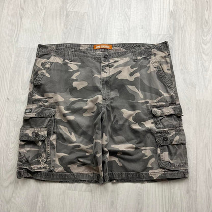 VINTAGE Y2K LEE BAGGY CAMO CARGO SHORTS GREY