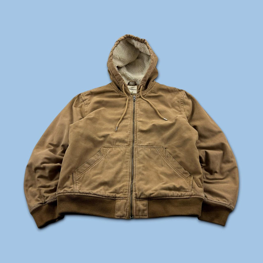 H&M HOODED BOMBER JACKET BEIGE