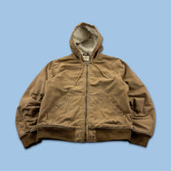 H&M HOODED BOMBER JACKET BEIGE