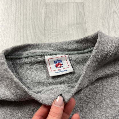 VINTAGE Y2K NFL GREEN BAY PACKERS QUARTER ZIP FLEECE SWEATSHIRT GREY