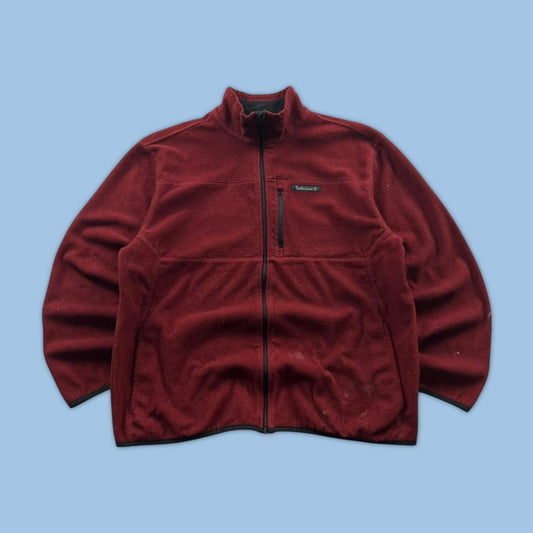 VINTAGE Y2K TIMBERLAND ZIP UP FLEECE BURGUNDY