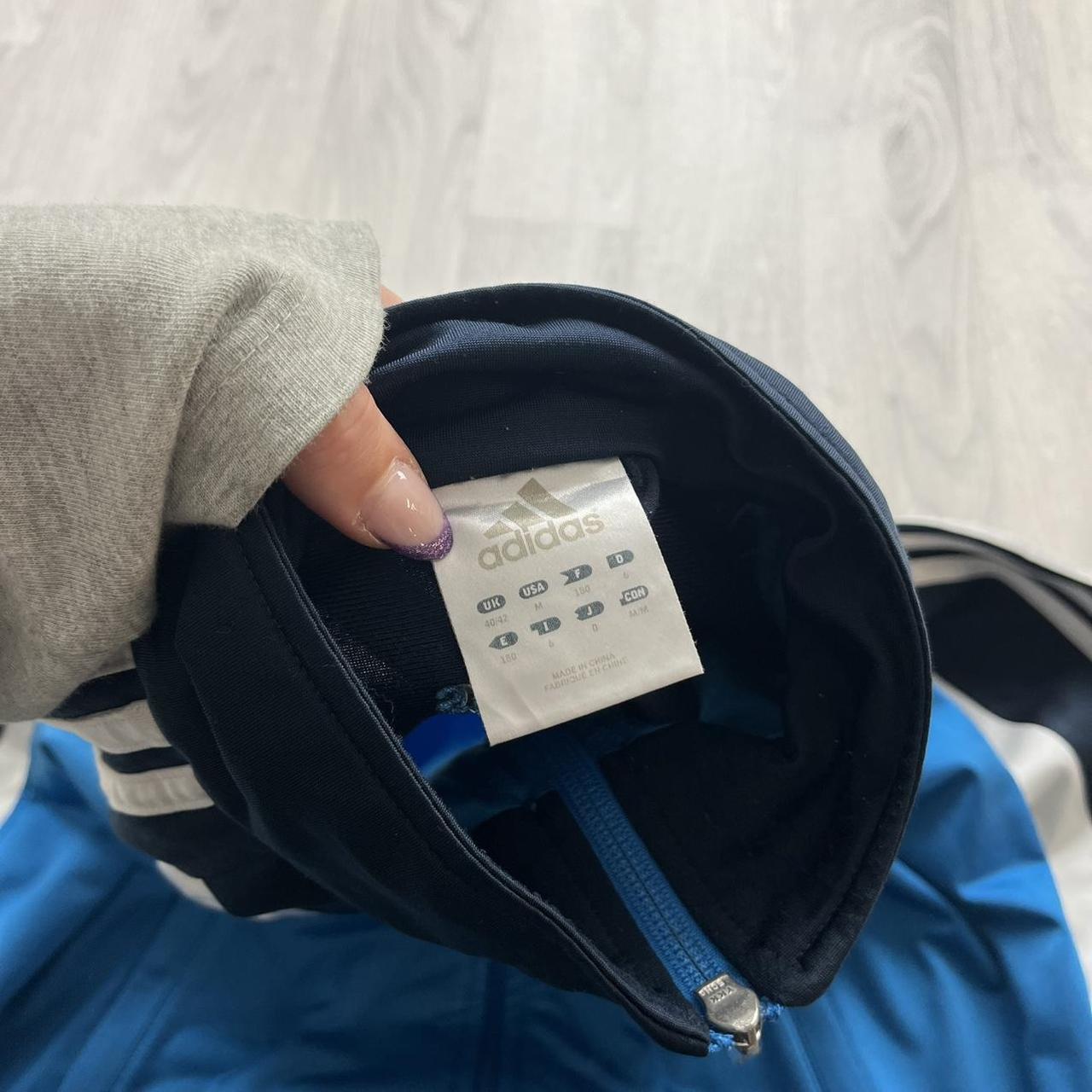 VINTAGE Y2K ADIDAS STRIPE WINDBREAKER TRACK JACKET BLUE