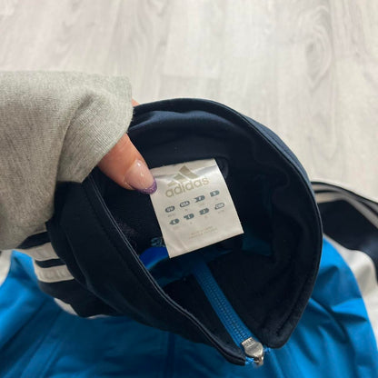 VINTAGE Y2K ADIDAS STRIPE WINDBREAKER TRACK JACKET BLUE