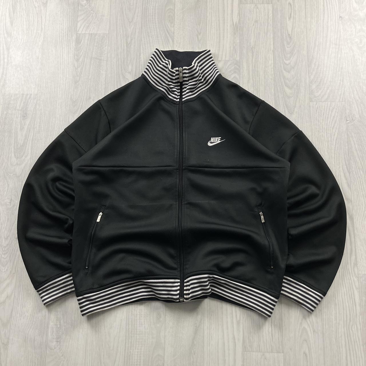VINTAGE Y2K NIKE TRACK JACKET BLACK WHITE