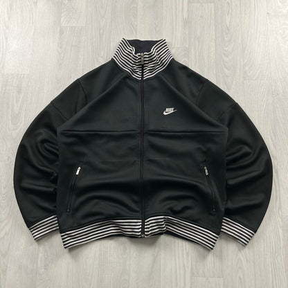 VINTAGE Y2K NIKE TRACK JACKET BLACK WHITE