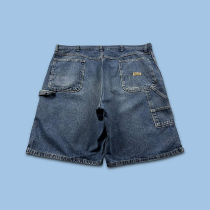 VINTAGE 00s WRANGLER BAGGY LOOSE CARPENTER JORTS BLUE