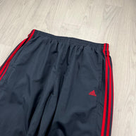 VINTAGE Y2K ADIDAS SIDE STRIPE BAGGY TRACKSUIT BOTTOMS NAVY RED