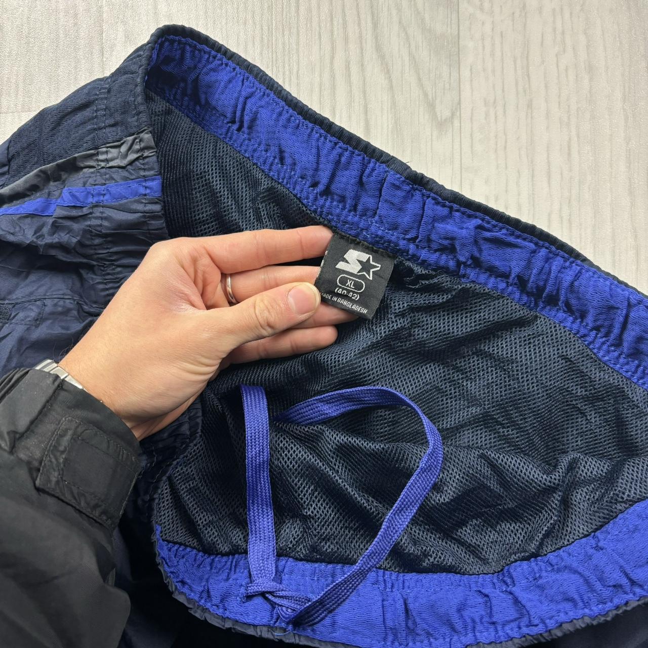 VINTAGE Y2K STARTER WIDE LEG BAGGY TRACKSUIT BOTTOMS NAVY