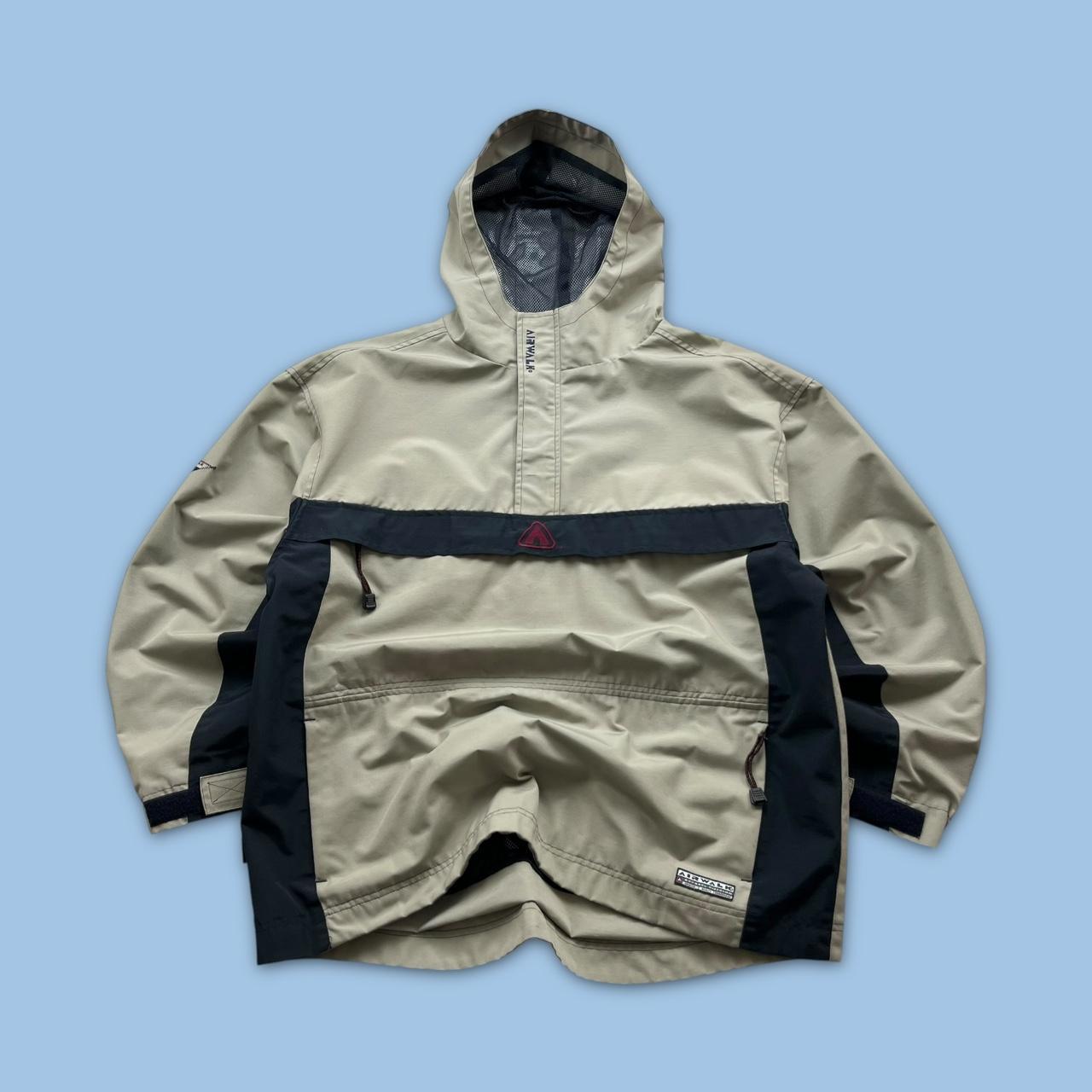 VINTAGE Y2K AIRWALK HOODED QUARTER ZIP WINDBREAKER TRACK JACKET