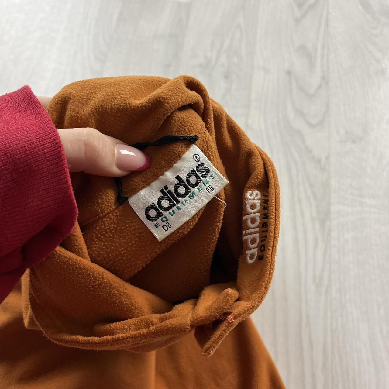 VINTAGE Y2K ADIDAS EQUIPMENT QUARTER ZIP FLEECE SWEATSHIRT ORANGE