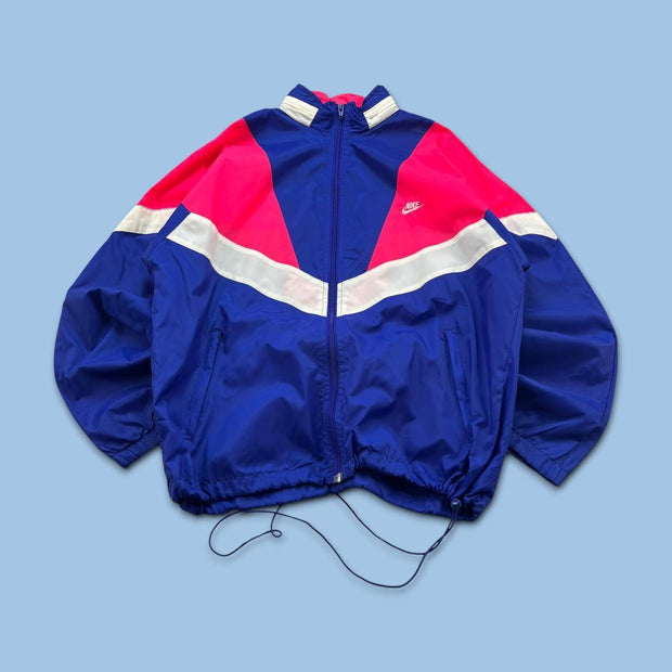VINTAGE 90s NIKE COLOUR BLOCK WINDBREAKER JACKET BLUE / PINK