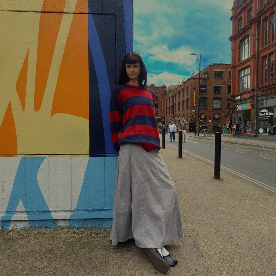 VINTAGE Y2K TOMMY HILFIGER STRIPED CHUNKY KNIT JUMPER NAVY / RED