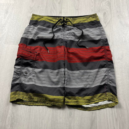 VINTAGE Y2K O’NEILL STRIPED BAGGY LOOSE BOARD SURF SHORTS MULTI