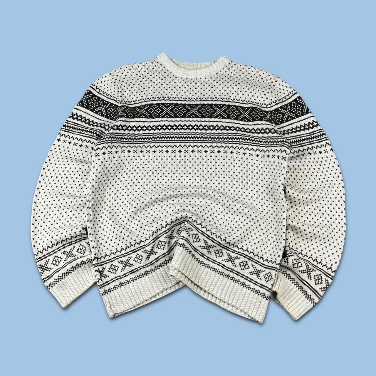 VINTAGE Y2K CHAPS CHUNKY KNITTED JUMPER WHITE
