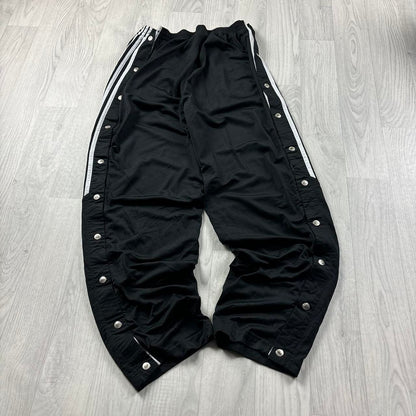 VINTAGE Y2K ADIDAS POPPER BAGGY TRACKSUIT BOTTOMS BLACK