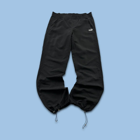 VINTAGE Y2K PUMA BAGGY TECHNICAL TRACKSUIT BOTTOMS BLACK