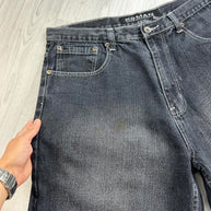 VINTAGE Y2K KOMAN BAGGY DENIM JORTS BLACK
