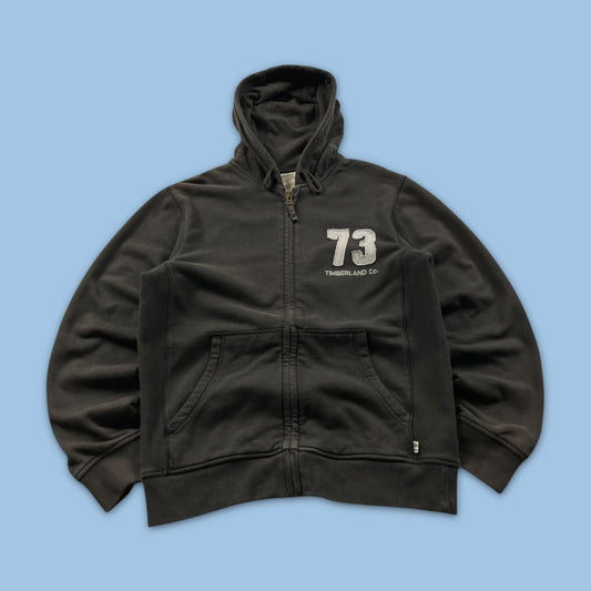 VINTAGE Y2K TIMBERLAND ZIP HOODIE BROWN