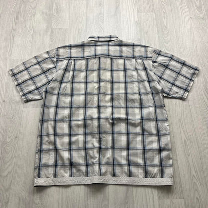 VINTAGE Y2K ANIMAL PLAID SHORT SLEEVE SHIRT GREY