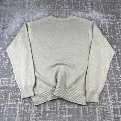 VINTAGE Y2K IZOD HEAVYWEIGHT KNITTED JUMPER CREAM