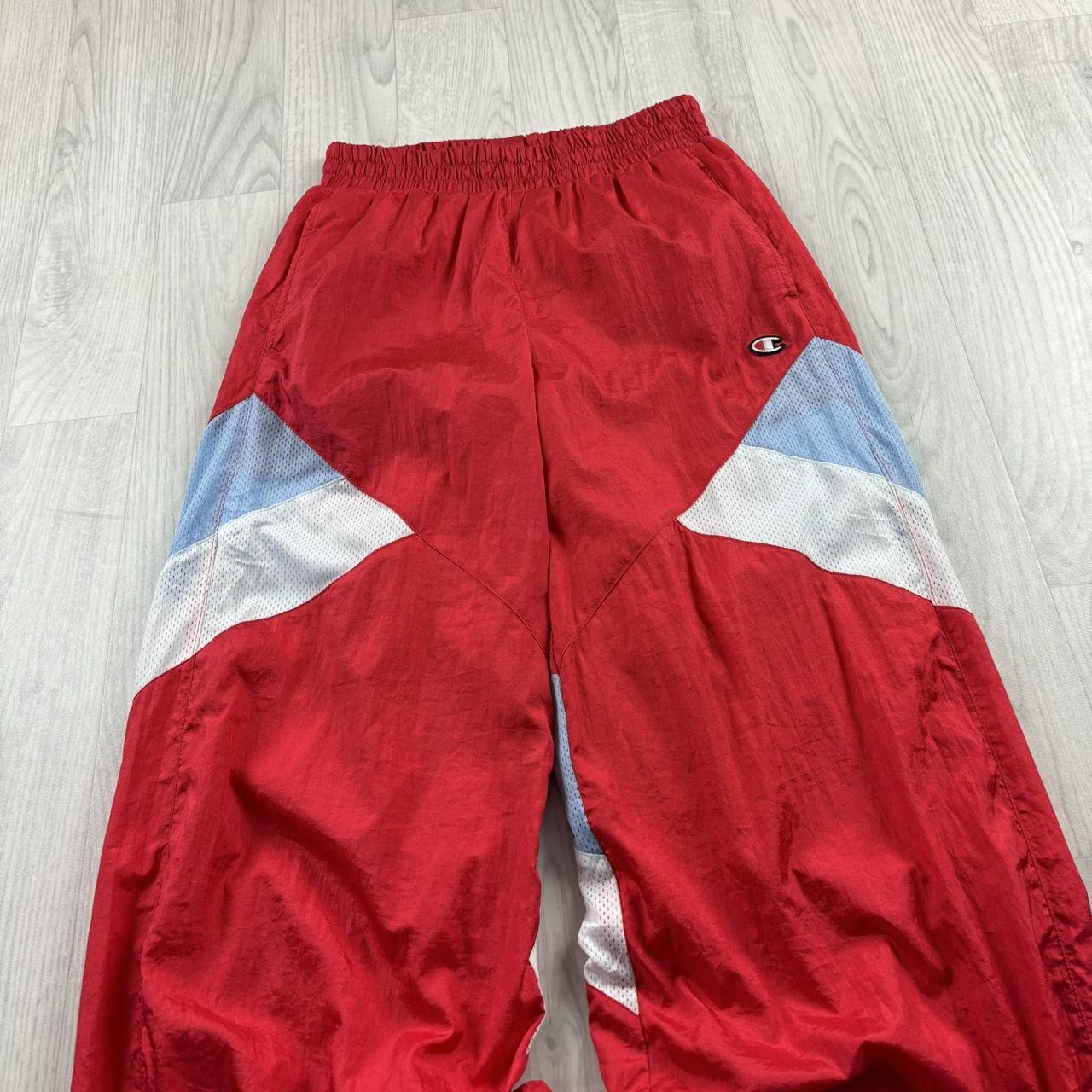 VINTAGE Y2K CHAMPION TECHNICAL BAGGY TRACKSUIT BOTTOMS RED