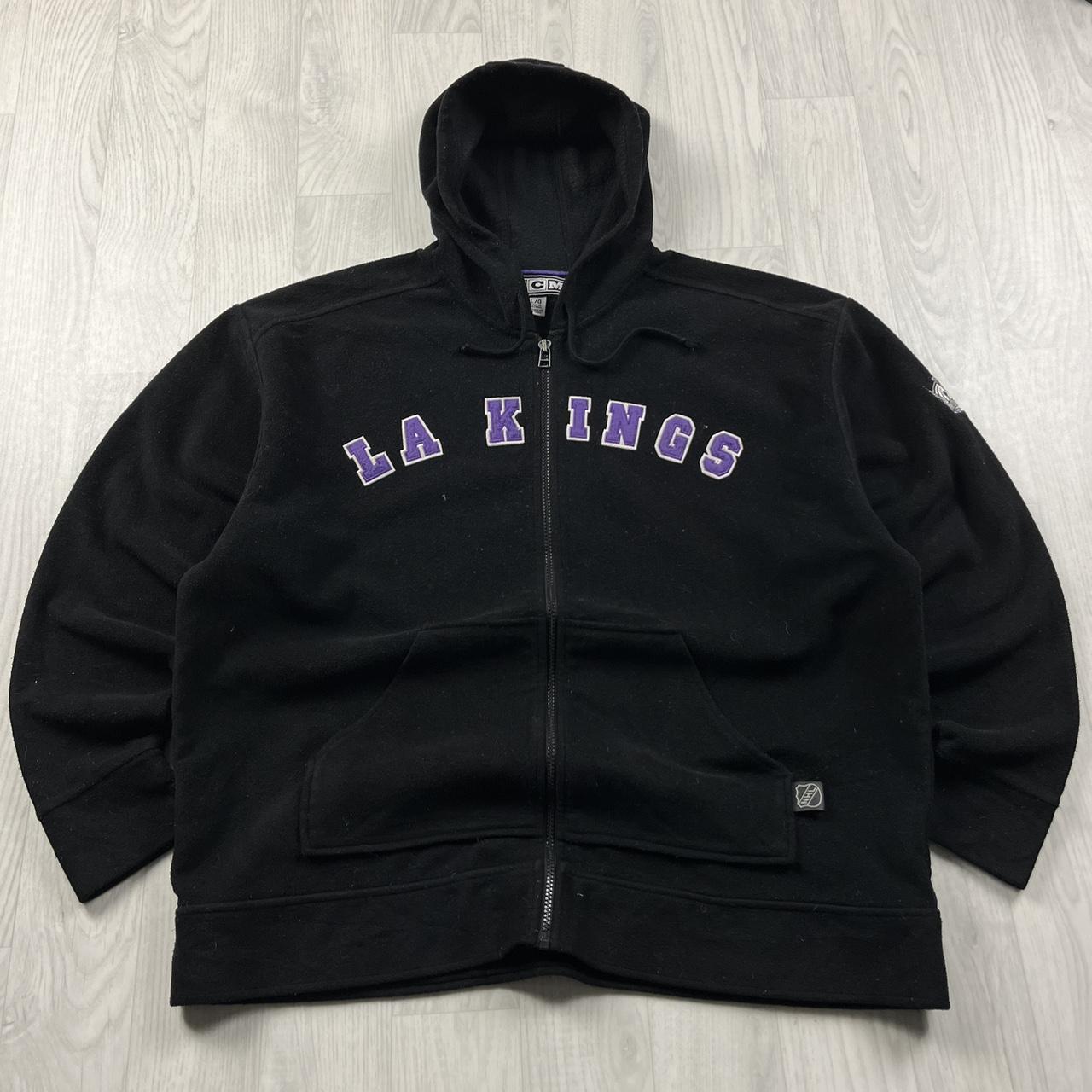 VINTAGE Y2K NHL SPELL OUT ZIP FLEECE HOODIE BLACK