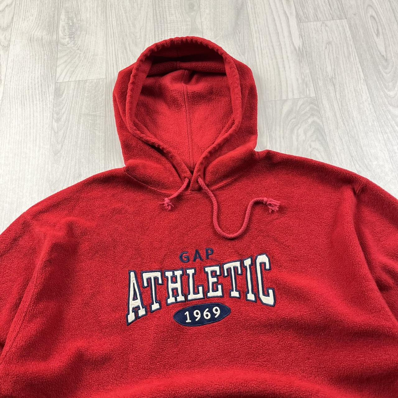 VINTAGE Y2K GAP SPELL OUT FLEECE HOODIE RED