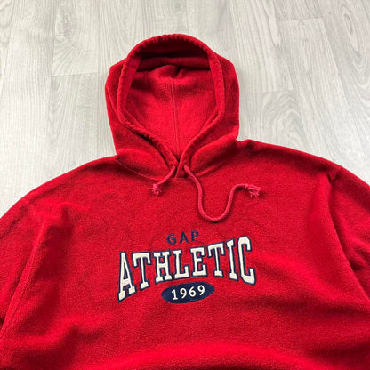 VINTAGE Y2K GAP SPELL OUT FLEECE HOODIE RED