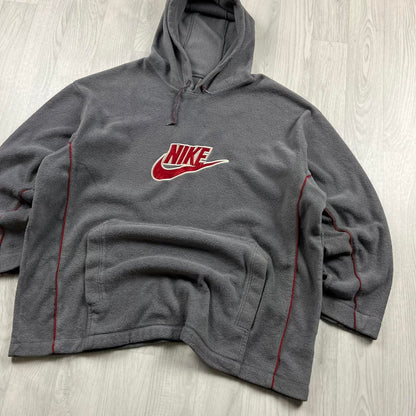 VINTAGE Y2K NIKE SPELL OUT FLEECE HOODIE GREY
