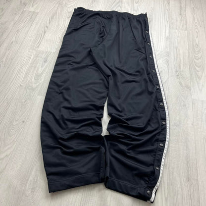 VINTAGE Y2K NAUTICA SIDE STRIPE WIDE LEG POPPER TRACKSUIT BOTTOMS BLACK