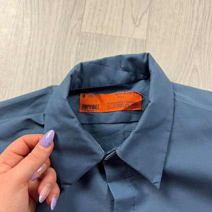 VINTAGE Y2K UTILITY SHORT SLEEVE SHIRT BLUE