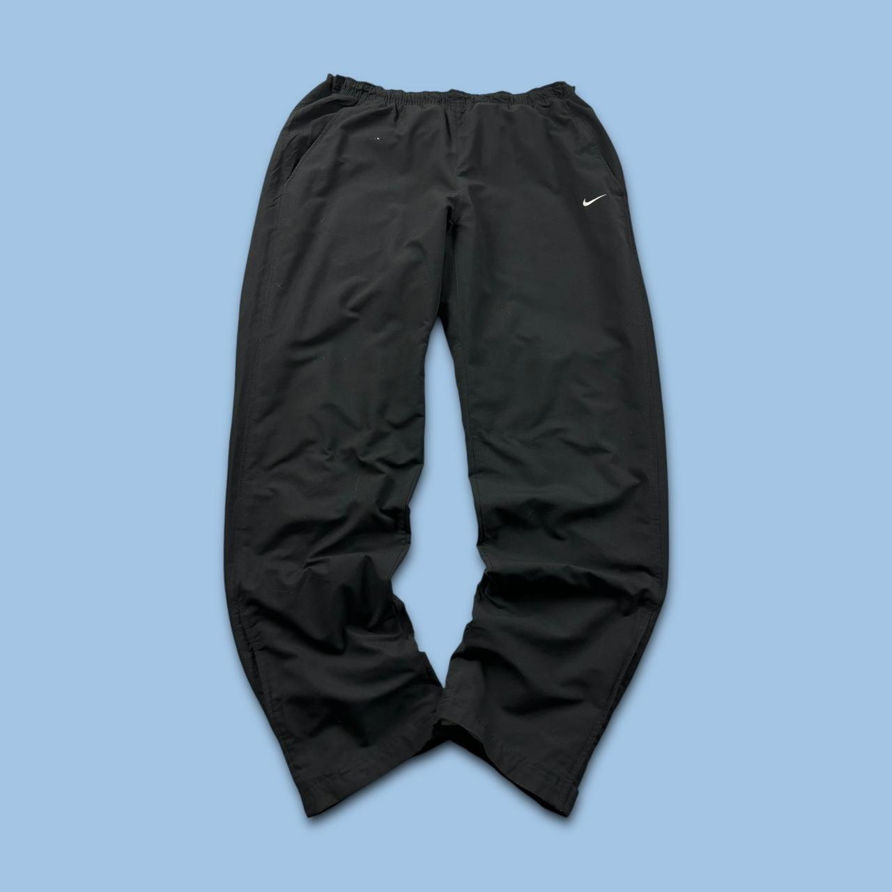 VINTAGE Y2K NIKE STRAIGHT LEG BAGGY TRACKSUIT BOTTOMS BLACK