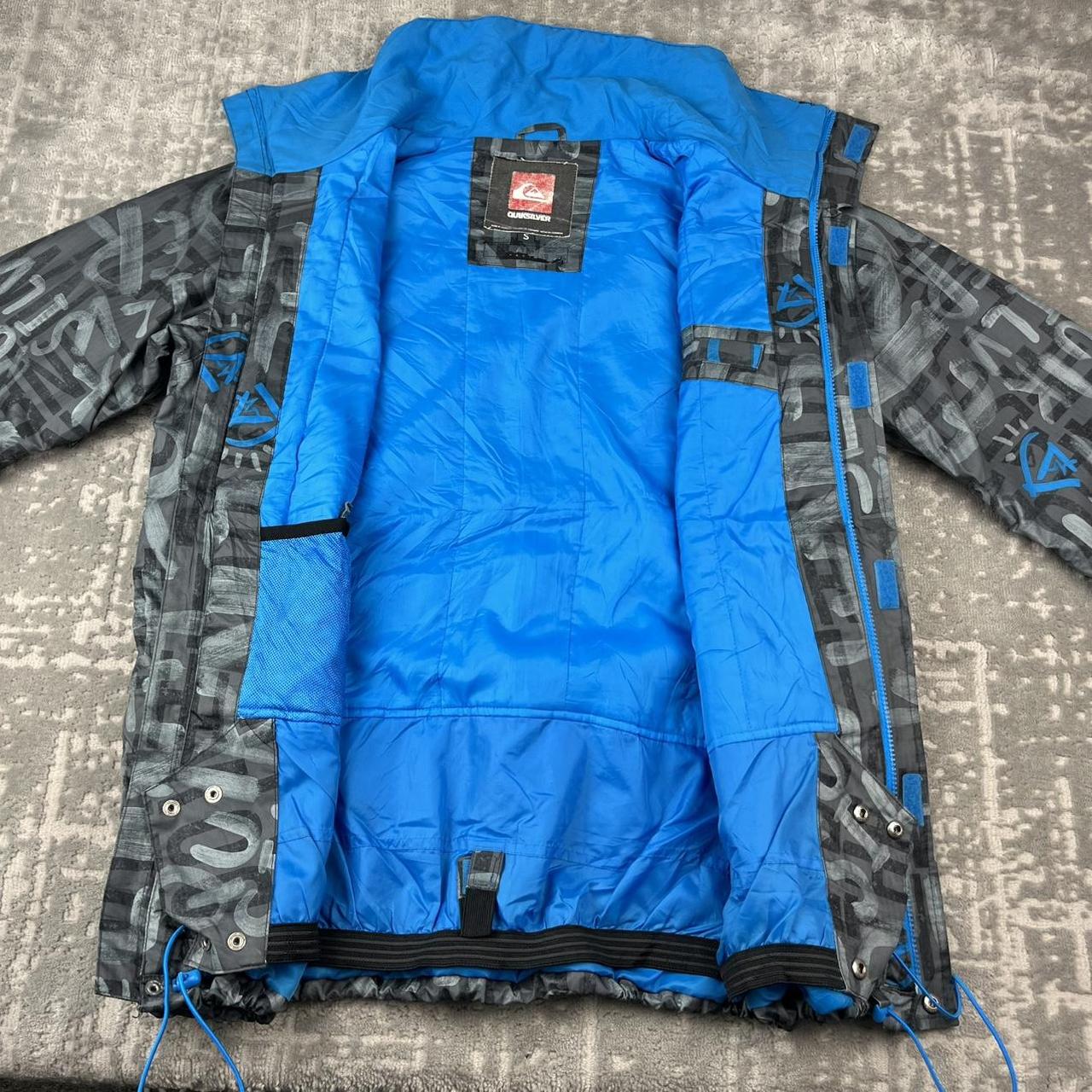 VINTAGE Y2K QUIKSILVER GRAPHIC SKI JACKET GREY