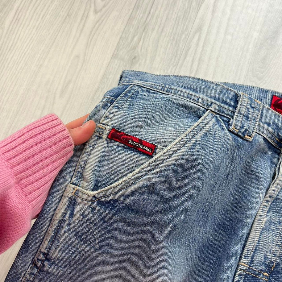 VINTAGE Y2K QUIKSILVER BAGGY WIDE LEG JEANS BLUE
