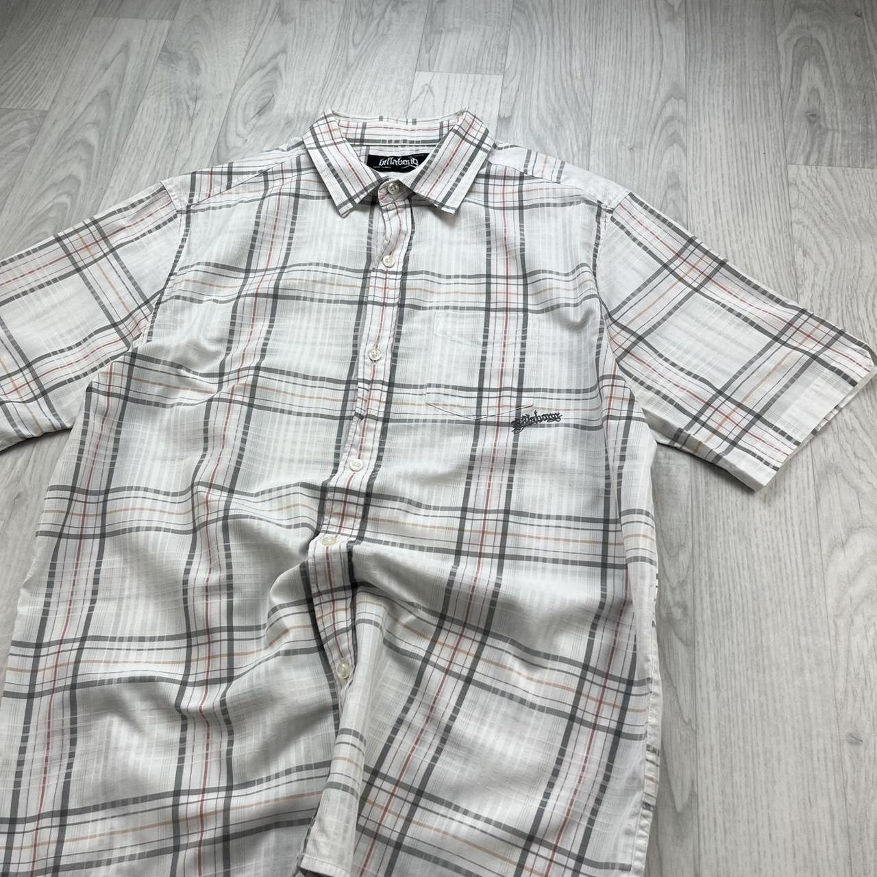 VINTAGE 00s BILLABONG GINGHAM CHECKERED SHORT SLEEVE BUTTON UP SHIRT WHITE