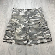 VINTAGE Y2K OCEAN PACIFIC BAGGY CAMO CARGO SHORTS GREY