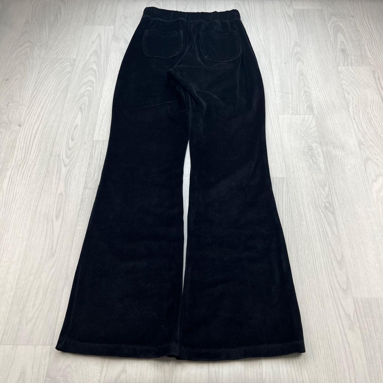 VINTAGE Y2K SUGARFREE FLARED LOW RISE VELOUR JOGGERS BLACK