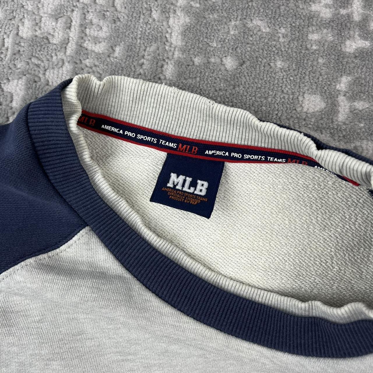 VINTAGE Y2K YANKEES MLB SPELL OUT SWEATSHIRT GREY / NAVY