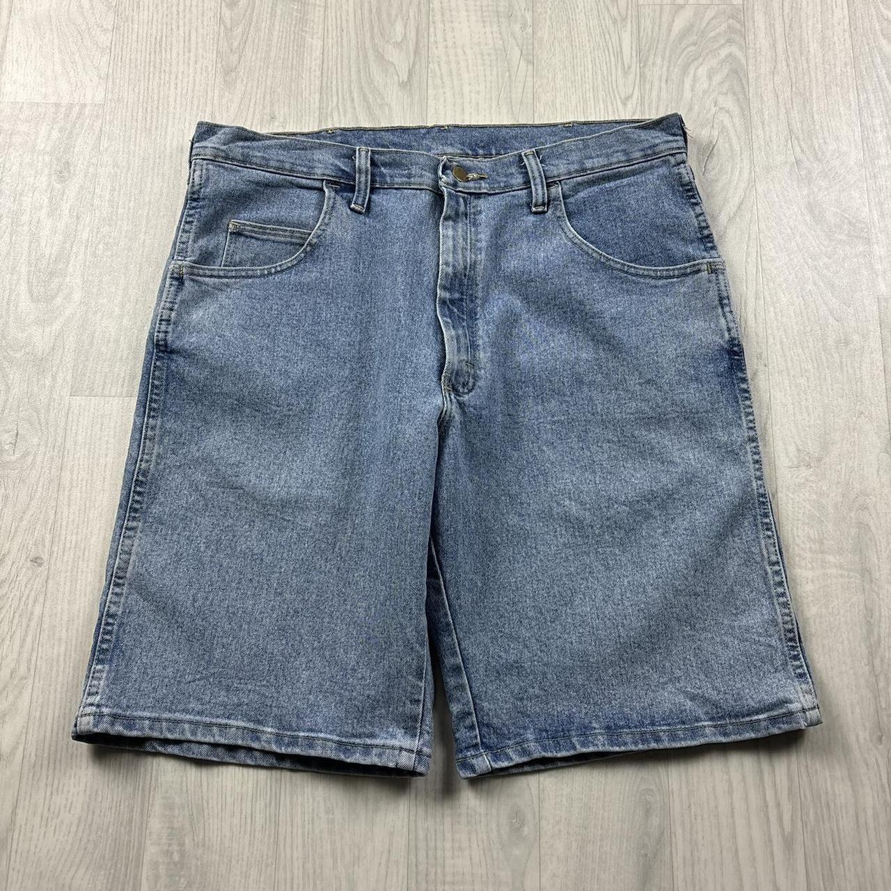 VINTAGE 00s WRANGLER BAGGY LOOSE JORTS LIGHT BLUE