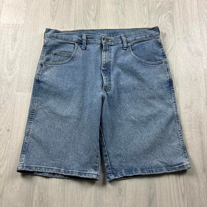 VINTAGE 00s WRANGLER BAGGY LOOSE JORTS LIGHT BLUE