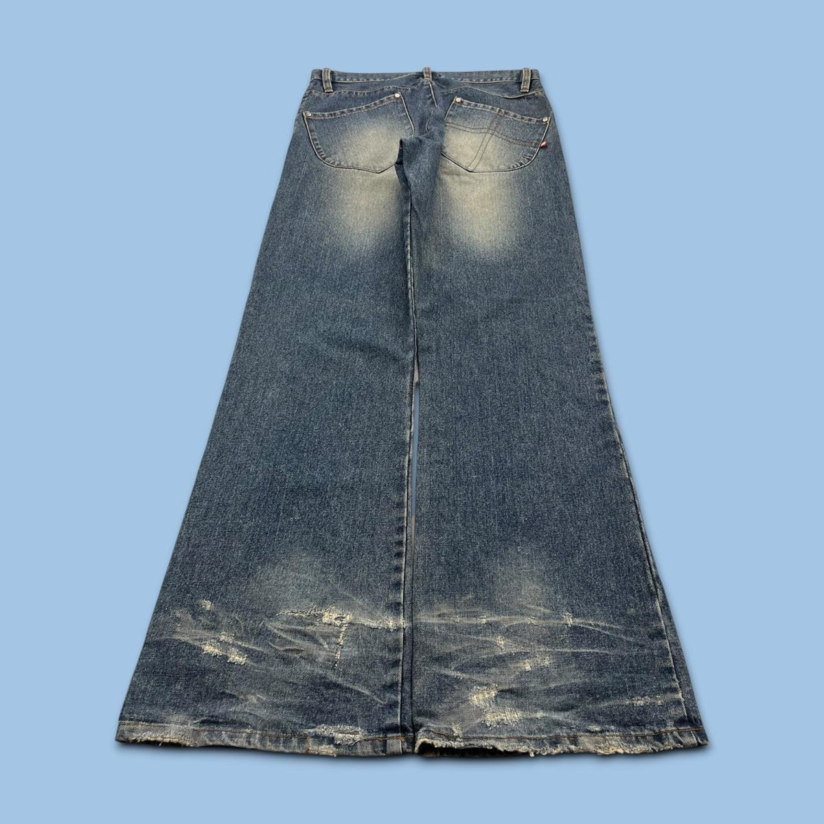VINTAGE Y2K UTECH BAGGY BOOTCUT JEANS BLUE WASH